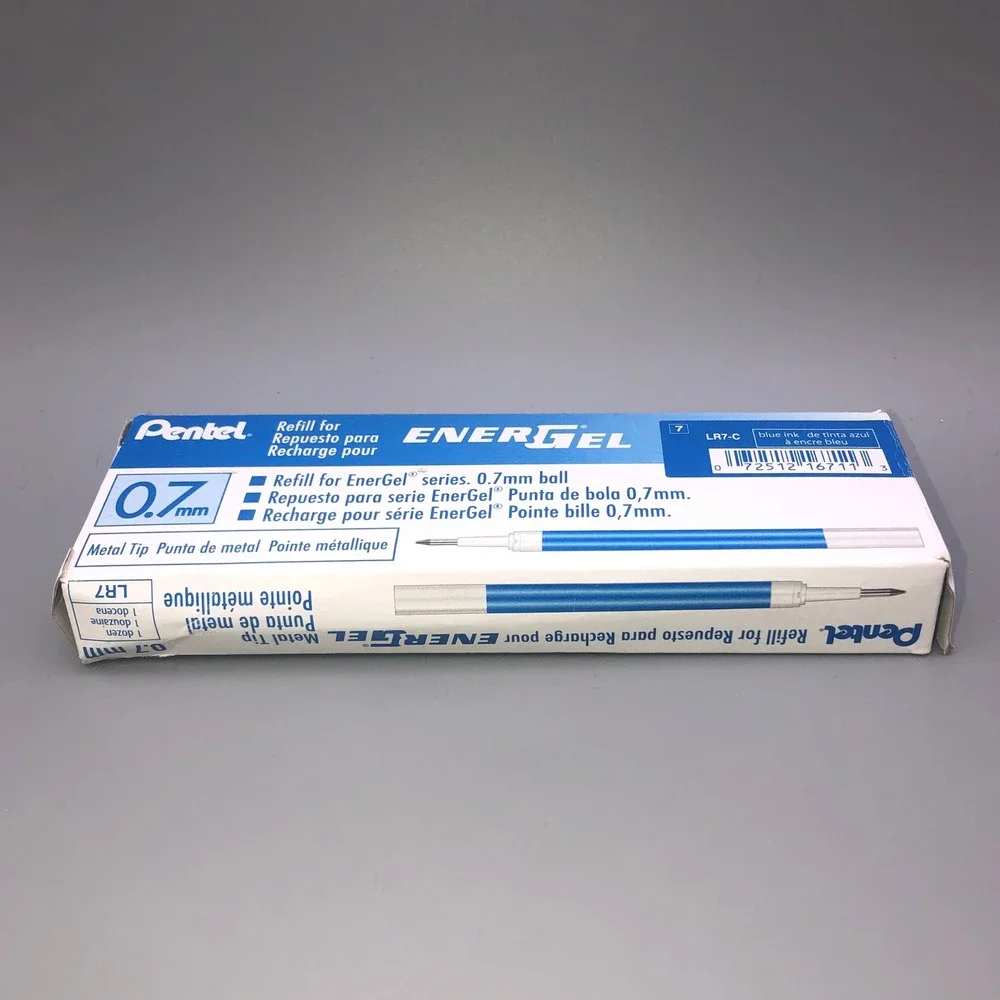 Pentel EnerGel Refills‎ LR7-C Blue Ink 0.7mm Metal Tip 1 Dozen 12 Count Box